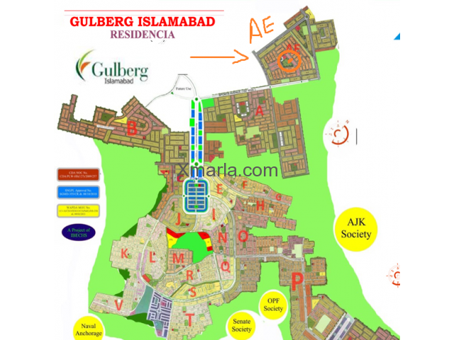 10 Marla Park Facing Plot for Sale Gulberg AE Block