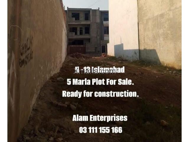 H13  5 Marla plot  for sale