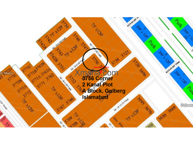 2 Kanal Corner Plot Gulberg A Block Islamabad for Sale