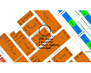 2 Kanal Corner Plot Gulberg A Block Islamabad for Sale