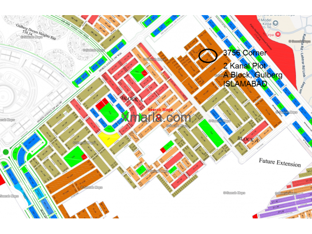 2 Kanal Corner Plot Gulberg A Block Islamabad for Sale