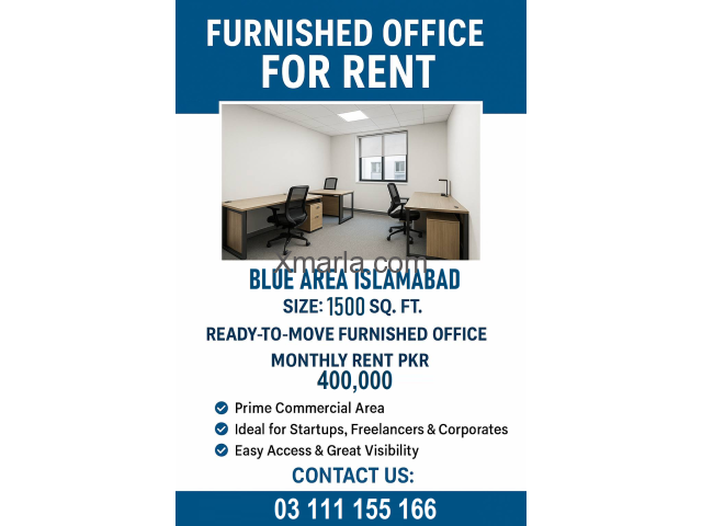 Blue area islamabad Furnished office available for rent Blue area islamabad Furnished office available for rent