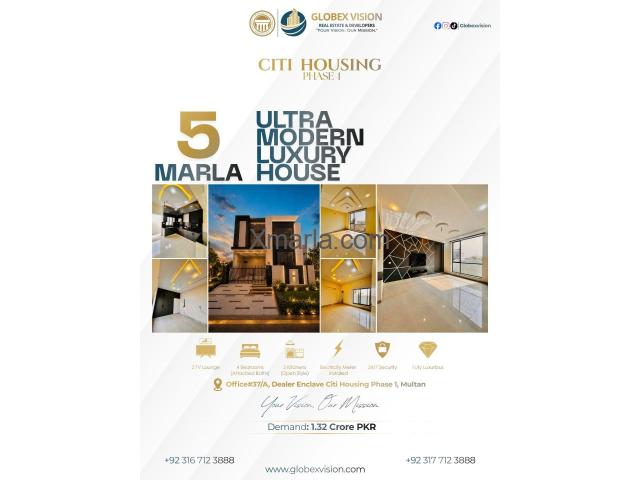 5 Marla Ultra Modern Luxury House for Sale – Citi Housing B Block