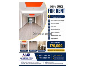 456 sqft office for rent , blue area , mezzanine floor